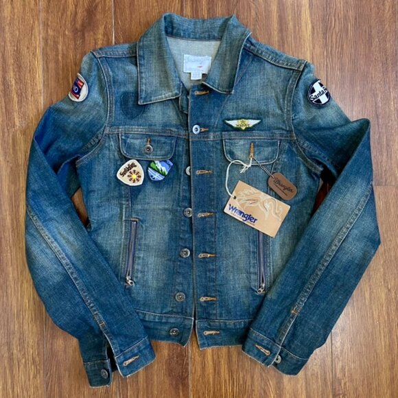Wrangler vintage denim jacket sz 10 NWT - Picture 1 of 5